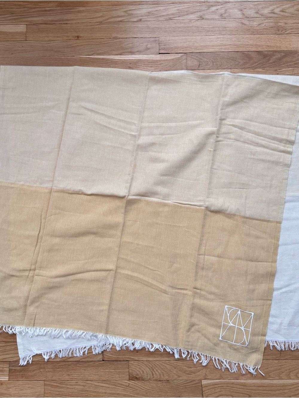 Brand New Embroidered Butter Yellow Turkish Towel